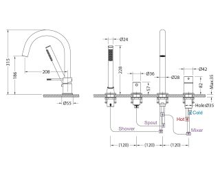 Смеситель на борт ванны Timo Saona 2320/16Y белый матовый